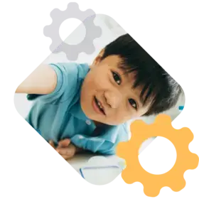 Boy playing while learning