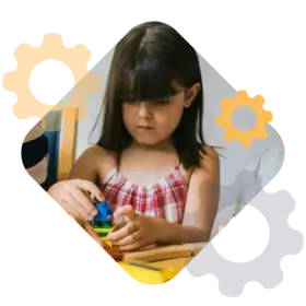 Girl learning by playing